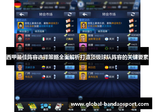 西甲最佳阵容选择策略全面解析打造顶级球队阵容的关键要素 西甲最佳阵容选择策略全面解析打造顶级球队阵容的关键要素