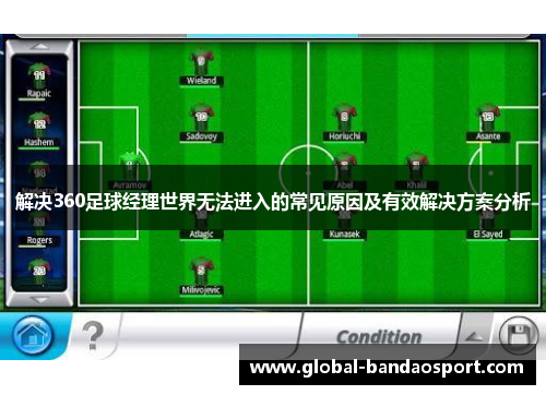 解决360足球经理世界无法进入的常见原因及有效解决方案分析 解决360足球经理世界无法进入的常见原因及有效解决方案分析